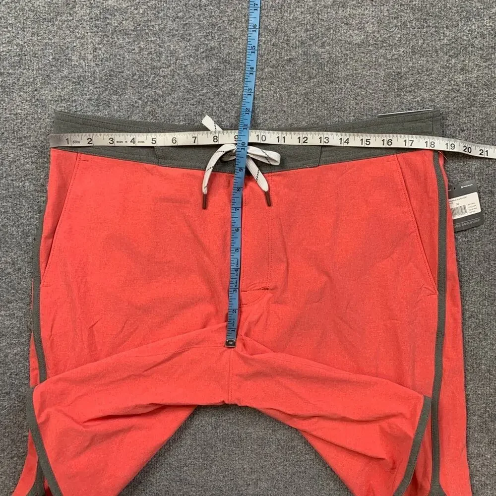 Eddie Bauer Board Shorts Mens 36 Orangeade Graphite Amphib Outdoor Swim Surf